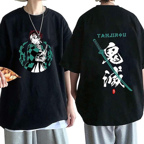 

Demon Slayer: Kimetsu no Yaiba Kamado Tanjiro T-Shirt Anime Gráfico Camiseta Para Hombre Mujer Unisexo Adulto Estampado en caliente 100% algodón Casual Diario