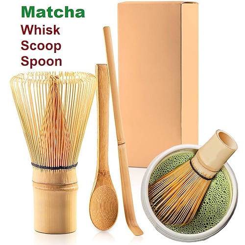 

set da tè matcha incluso frusta (chasen) paletta (chashaku) cucchiaio tradizionale starter kit fatto a mano trasforma facilmente la polvere verde organica in tè matcha cerimoniale frusta di bambù