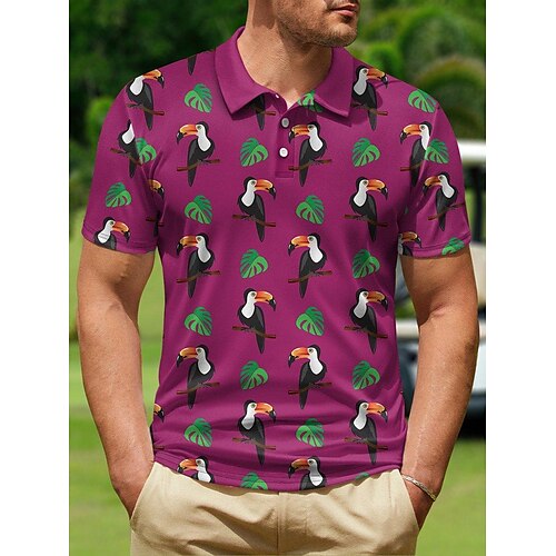 

Per uomo POLO Camicia da golf Golf Animali Stampe astratte Collo ripiegabile Viola Esterno Strada Maniche corte Bottone giù Stampa Abbigliamento Sportivo Di tendenza Streetwear Originale