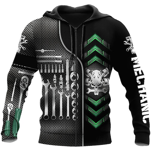 

Hombre Sudadera con capucha y cremallera completa Chaqueta Negro Verde Trébol Con Capucha Estampados Cremallera Estampado Deporte Diario Deportes Impresión 3D Ropa de calle Design Casual Primavera