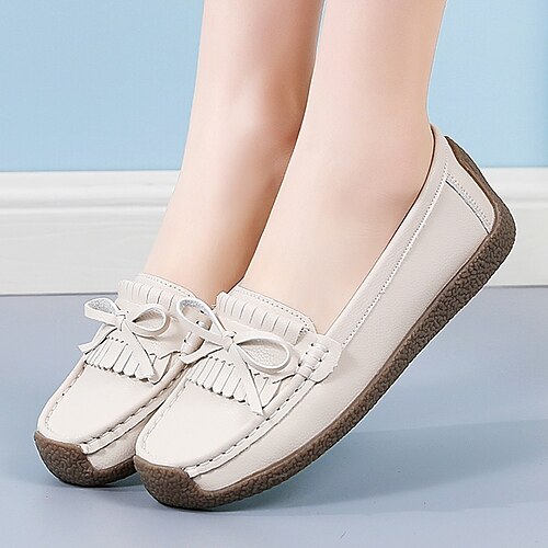 

Per donna Ballerine Slip-On Mocassini Scarpe comfort Taglie forti Esterno Giornaliero Piatto Punta tonda Informale minimalismo Similpelle Mocassino Tinta unica Nero Giallo Blu