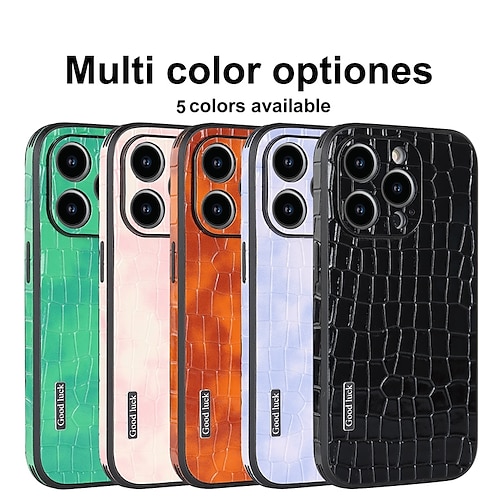 

téléphone Coque Pour Apple Coque Arriere iPhone 14 Pro Max Plus 13 12 11 Mini X XR XS 8 7 Coque Anti-Chocs Bords doux Non jaunissant Impressions de peau de crocodile Couleur Pleine TPU faux cuir