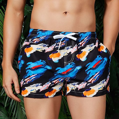 

Herre Surf shorts Badeshorts Sommer shorts Strandshorts Lomme Snørelukning Elastisk Talje Grafisk Hurtigtørrende udendørs Afslappet Ferie Boheme Hawaiiansk Sort