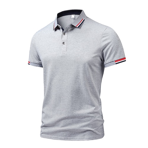 

Per uomo Polo POLO Esterno Giornaliero Bavero Maniche corte Moda Essenziale Liscio Pulsante frontale Estate Primavera Bianco Blu Grigio Polo