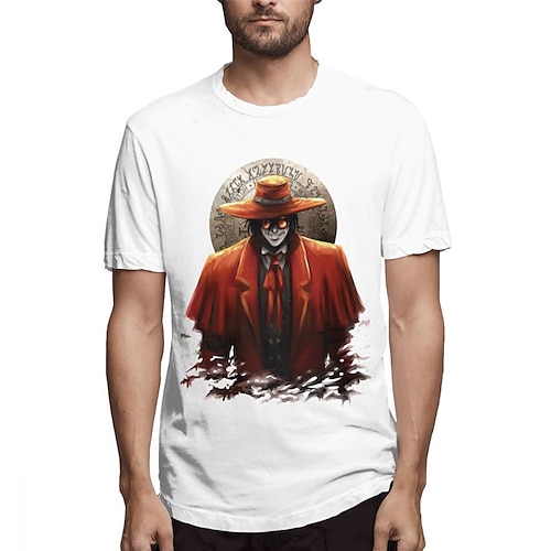 

Herre Store størrelser Big Tall T skjorte T-skjorter Crewneck Hvit Kort Erme utendørs Ut på byen Trykt mønster Grafiske trykk Klær Bomullsblanding Gatemote Stilfull Fritid