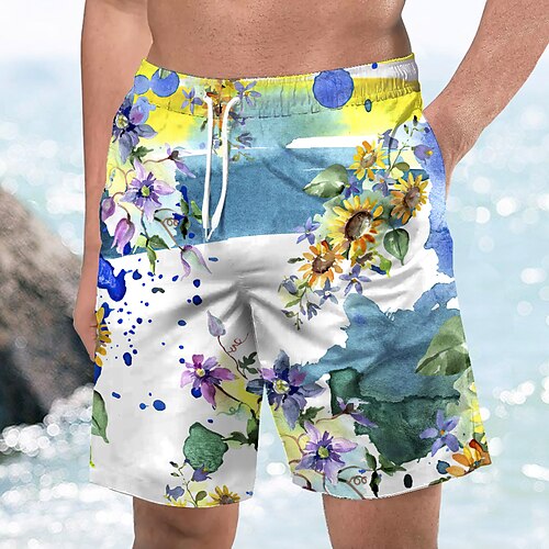 

Herre Badeshorts Surfeshorts UV Solbeskyttelse Lettvekt Hurtigtørkende Bunner Surfing Strand Vannsport Ruter Gradert Trykket Sommer Vår
