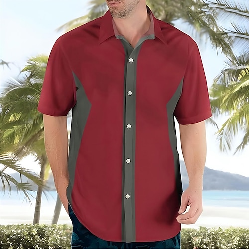 

Per uomo Camicia Camicia con bottoni Camicia estiva Maglietta informale Nero Blu Rosso Verde Manica corta Color Block Collo ripiegabile Strada Giornaliero Stampa Abbigliamento Di tendenza Informale