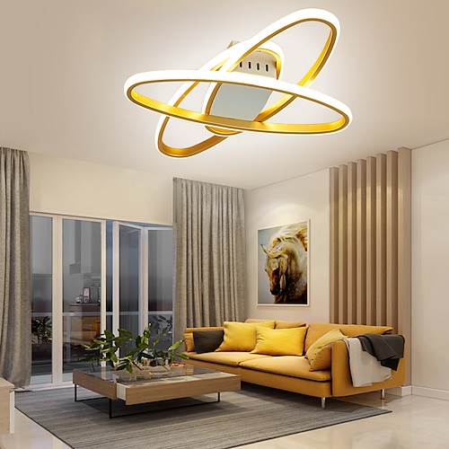 

led taklampe 19,5'' geometriske former 3-lys innfelt lys akryl metall moderne moderne malte overflater stue lys dimmes med fjernkontroll