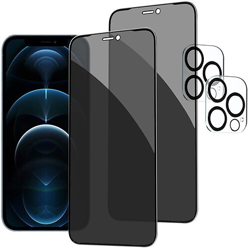 

[Paquete de 22] Teléfono Protector de Pantalla Protector de Lente Cámara Para Apple iPhone 14 Pro Max 14 Plus 13 12 11 Pro Max X XR XS Vidrio Templado Privacidad Antiespionaje Dureza 9H Accesorio