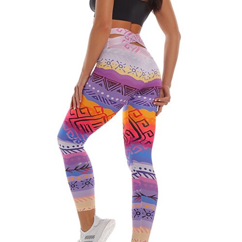 

Per donna Leggings per lo yoga Fasciante in vita Sollevamento dei glutei Vita alta Yoga Fitness Allenamento in palestra Pantaloni Pop art Nero Giallo Rosa Elastene Gli sport Abbigliamento sportivo