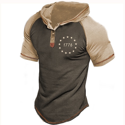 

Per uomo maglietta Color Block Stella Stampe astratte Con cappuccio Abbigliamento Stampa 3D Esterno Strada Manica corta Increspato Stampa Di tendenza Originale Informale