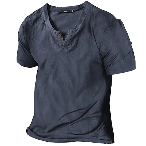 

Men's Henley Shirt Tee Top Plain Henley Street Vacation Short Sleeve Button-Down Clothing Apparel Designer Basic Modern Contemporary