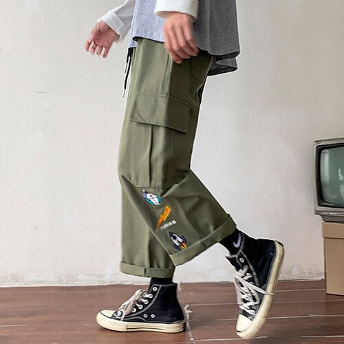 

Per uomo Pantaloni Pantaloni casual Multi tasca Liscio Comfort Traspirante Esterno Giornaliero Per uscire Di tendenza Streetwear Nero Verde