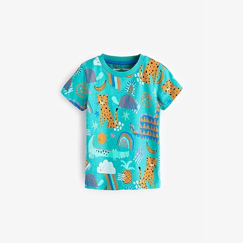 

Bambino (1-4 anni) Da ragazzo maglietta Tee Cartoni animati Dinosauro Banda Manica corta Girocollo Top bambini Esterno Di tendenza Giornaliero Estate Primavera Bianco 3-7 anni