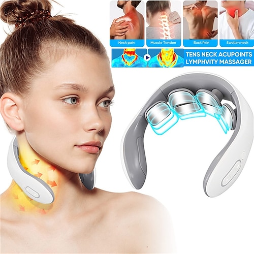 Electronic Pulse Neck Massager with Heat EMS TENS Neck Pain Relief