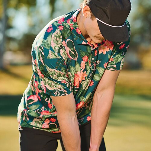 

Per uomo POLO Camicia da golf Golf Floreale Stampe astratte Foglie Collo ripiegabile Verde Esterno Strada Maniche corte Stampa Abbigliamento Sportivo Di tendenza Streetwear Originale