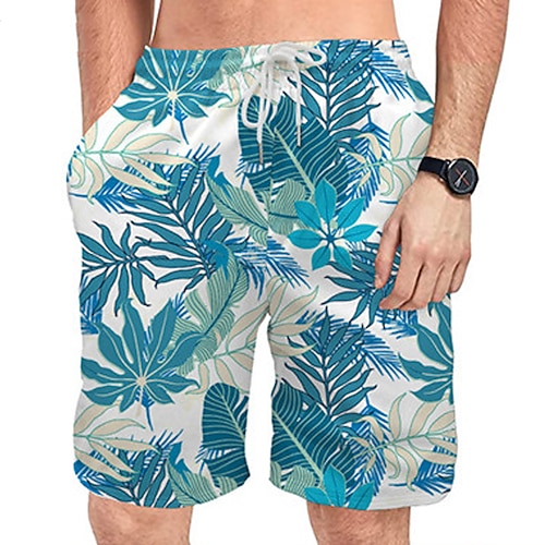 

Per uomo Boxer da surf Pantaloncini da mare Boxer da mare Pantaloncini estivi Pantaloncini da spiaggia A cordoncino con fodera in rete Vita elastica A foglia Stampe astratte Asciugatura rapida Breve