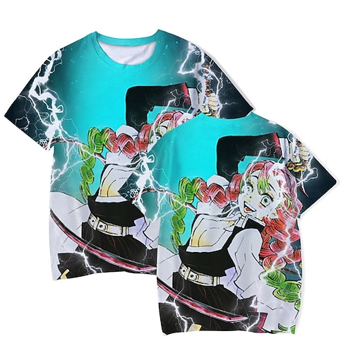 

Matador de Demônios: Kimetsu no Yaiba Kanroji Mitsuri Japonesa/Curta Anime Arte Gráfica Camiseta Para Homens Mulheres Unisexo Adulto Impressão 3D 100% Poliéster Casual / Diário