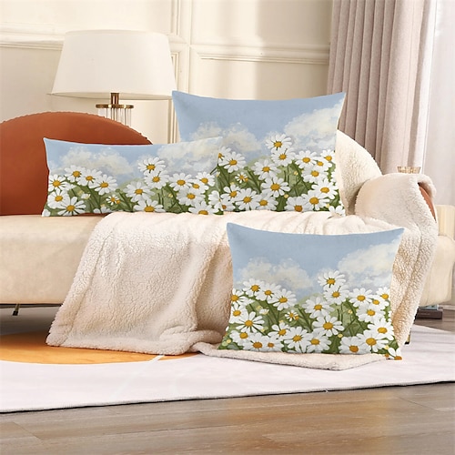 

Floral Plant Pillow Cover 2PC Soft Decorative Cushion Case Pillowcase for Bedroom Livingroom Sofa Couch Chair