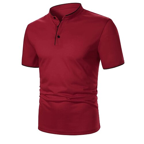 

Herre POLO T-skjorte Golf skjorte Avslappet Ferie Høy krage Kortermet Mote Grunnleggende عادي Knapp Sommer Normal Retrorød Ren Hvit POLO T-skjorte