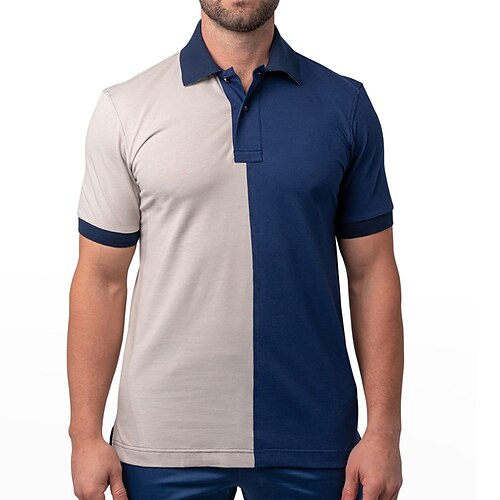 

Per uomo POLO Camicia da golf Golf Strada Informale Bavero Manica corta Di tendenza Essenziale Color Block Pulsante Estate Standard Rosa Blu marino scuro Blu marino POLO