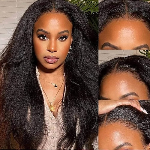 

parrucche anteriori in pizzo dritto crespo parrucche yaki capelli umani lisci hd chiusura in pizzo trasparente parrucche per donne nere 12a parrucca glueless capelli vergini brasiliani pre pizzicati