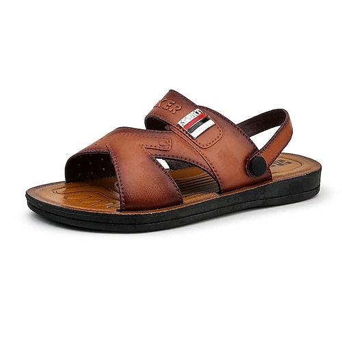 

Hombre Sandalias Zapatillas al aire libre Zapatillas de playa Sandalias deportivas Casual Estilo playero Diario PU Transpirable Amarillo Marrón Verano Primavera