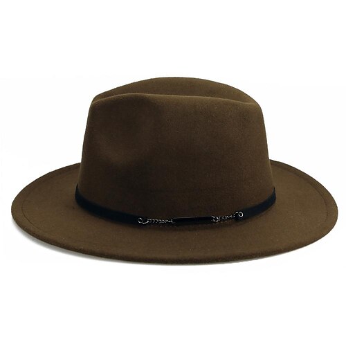 

Hatter Ull / Acryl Fedora Formell Bryllup Klassisk Britisk Med Kjede Ren Farge Hodeplagg Hodeplagg