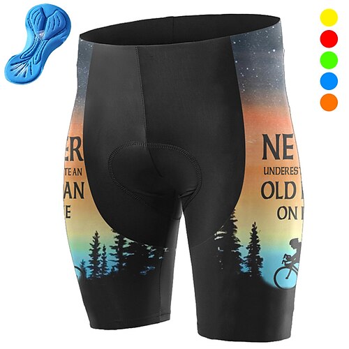 

21Grams Herre Sykkelshorts Sykkel Fôrede shorts Bunner Fjellsykling Veisykling sport Grafisk 3D Pute Pustende Fukttransport Hurtigtørkende Lilla Gul Spandex Klær Sykkelklær