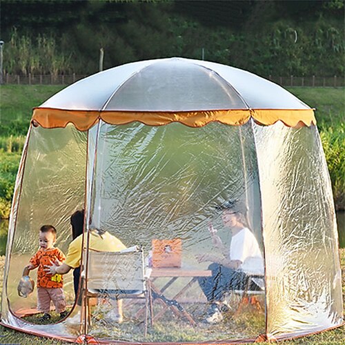 

5 personer Telt Skjermtelt Familie Camping Telt Utendørs Vanntett UV Solbeskyttelse Vindtett Med enkelt lag Telt >3000 mm til Fisking Klatring Strand Vanntett materiale 367367244 cm
