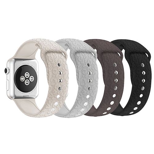 

Sportarmband Blume graviert Kompatibel mit Apple Watch Armband 38mm 40mm 41mm 42mm 44mm 45mm 49mm Wasserfest Metallverschluss Verstellbar Weiches Silikon Ersatzarmband für iwatch Serie Ultra 8 7 6 5