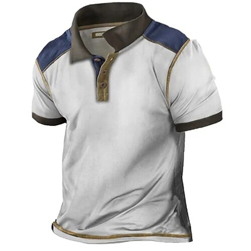 

Per uomo POLO Camicia da golf Golf Stampe astratte Vintage ▾ Collo ripiegabile Bianco Esterno Strada Maniche corte Bottone giù Stampa Abbigliamento Sportivo Di tendenza Streetwear Originale