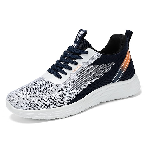 

Homens Tênis Sapatos Flyknit Esportivo Casual Ao ar livre Diário Corrida Tecelagem voadora Respirável Preto Branco Azul Bloco de cor Verão Primavera