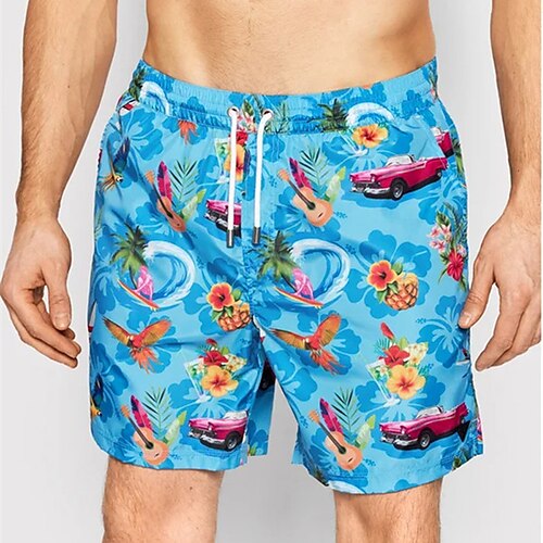 

Per uomo Boxer da surf Pantaloncini da mare Boxer da mare Pantaloncini estivi Pantaloncini da spiaggia A cordoncino con fodera in rete Vita elastica Auto Stampe astratte Floreale Asciugatura rapida