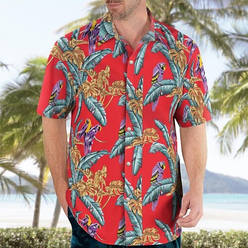 

Per uomo Camicia Camicia hawaiana Camicia con bottoni Camicia estiva Maglietta informale Rosso Manica corta Albero di cocco Stampe astratte Collo ripiegabile Strada Giornaliero Stampa Abbigliamento