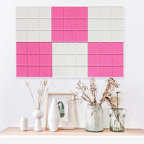 

1pc Wall Panel Stickers Kindergarten Wall Decoration Felt Display Board Message Board Polyester Fiber Sound-Absorbing Board Comes With Adhesive