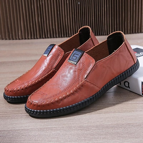 

Homme Mocassins et Slip On Mocassins Manteaux en similicuir Décontractées Extérieur du quotidien Faux Cuir Respirable Noir Jaune Marron Eté