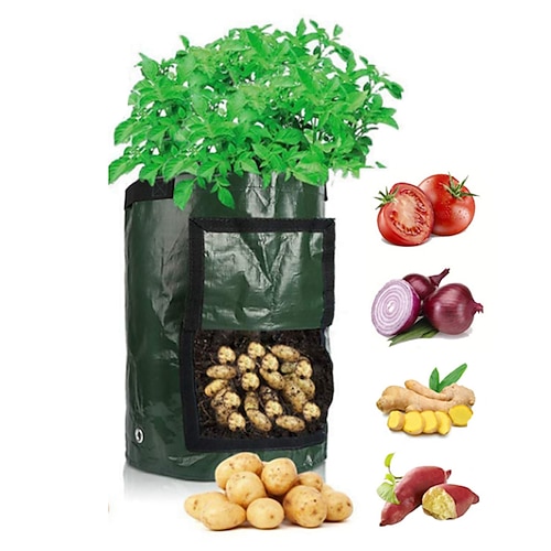 

Potato Grow Bag PE Vegetable Onion Plant Bag with Handle Thickened Garden Carrot Taro Peanut Growing Bag Durable Seed Garden Tool