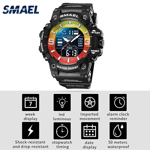 

Samel sport style hommes montre numérique choc militaire montres double affichage étanche armée temps quartz montre-bracelet mâle sport horloge