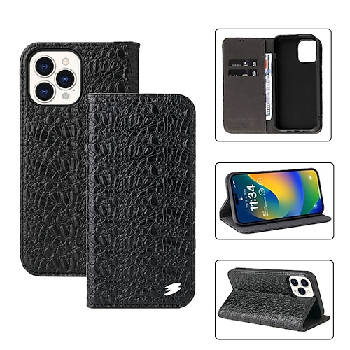 

telefone Capinha Para Apple Capa para Cartão Wallet iPhone 14 Pro Max Plus 13 12 11 Mini X XR XS 8 7 Carteira Proteção de corpo inteiro Couro Retro couro legítimo TPU