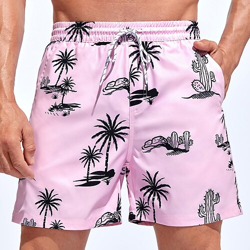 

Per uomo Boxer da surf Pantaloncini da mare Boxer da mare Pantaloncini estivi Pantaloncini da spiaggia A cordoncino con fodera in rete Vita elastica Albero di cocco Piante Stampe astratte Asciugatura