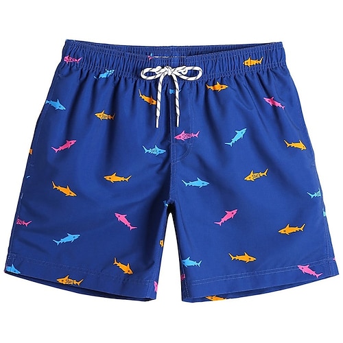 

Herre Surfeshorts Badeshorts Sommershorts Strandshorts Snorer med mesh fôr Elastisk midje Grafiske trykk Fisk Hurtigtørkende Kort Avslappet Daglig Ferie Bohem Hawaiisk Mørkeblå Mikroelastisk