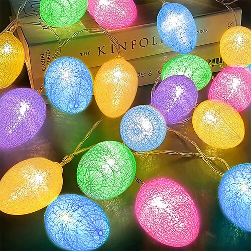 

3m 20leds ostereier led lichterketten mehrfarbige fee licht ornamente für frühling ostern indoor outdoor home party diy decor