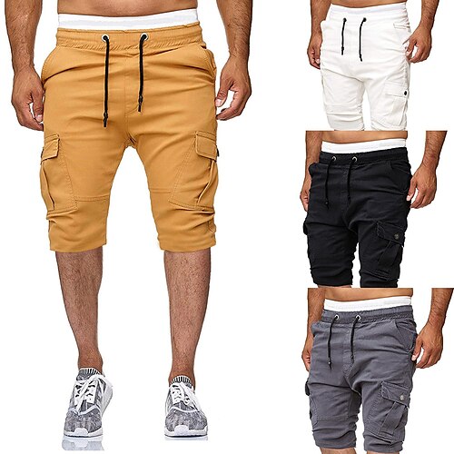 

Herren Aktive Shorts Cargo Shorts Kurze Hosen Shorts Kurze Hosen Multi Pocket Glatt Komfort Atmungsaktiv Outdoor Täglich Ausgehen Modisch Strassenmode Schwarz Weiß