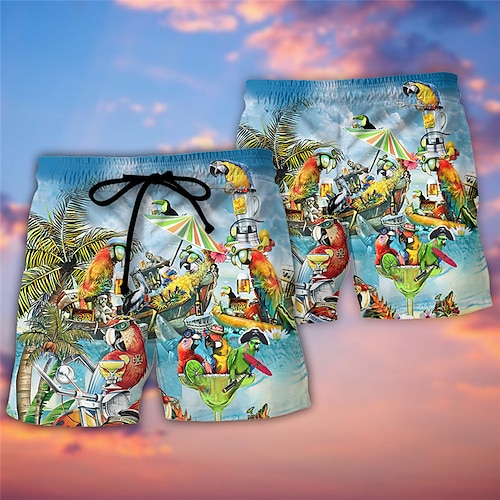 

Per uomo Boxer da surf Pantaloncini da mare Boxer da mare Pantaloncini estivi Pantaloncini da spiaggia A cordoncino con fodera in rete Vita elastica Uccello Albero di cocco Stampe astratte