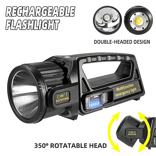 

torcia a led ad alta potenza torcia ricaricabile design a doppia testa distanza di illuminazione ultra lunga per l'avventura in campeggio