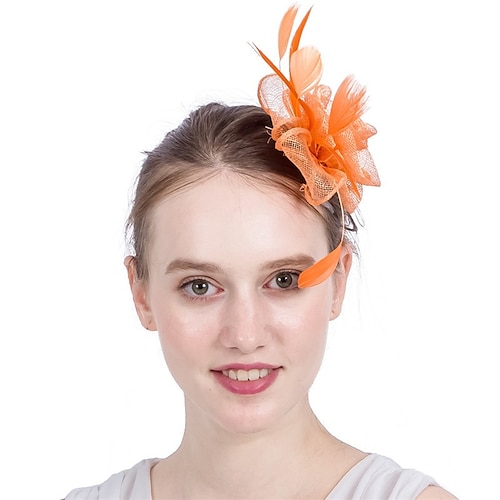 

fascinators sinamay Kentucky Derby Chiesa Elegante Formale Con Piume Fantasia floreale Copricapo Copricapo