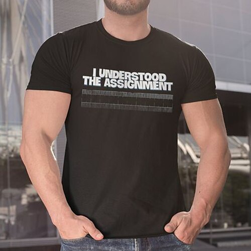 

Herre Plusstørrelser Store Høje T-shirt T-Shirts Rund Hals Sort Kort Ærme udendørs I-byen-tøj Trykt mønster Citater & udtryk Tøj Bomuldsblanding Gade Stilfuld Afslappet