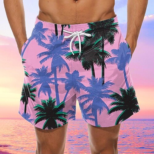 

Herre Surfeshorts Badeshorts Snorer med mesh fôr Elastisk midje Kokosnøttre Grafiske trykk Hurtigtørkende Kort Avslappet Daglig Ferie Hawaiisk Bohem Lilla Grønn Mikroelastisk