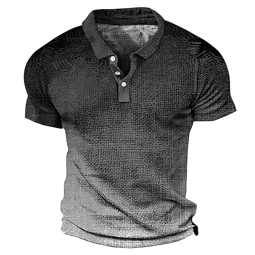 

Per uomo POLO Camicia da golf Golf Gradiente Stampe astratte Collo ripiegabile Nero Cachi Esterno Strada Manica corta Stampa Abbigliamento Di tendenza Originale Informale Traspirante